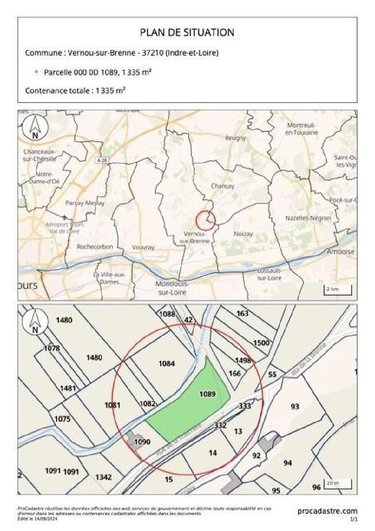 Terrains de loisirs bois etangs a vendre Vernou-sur-Brenne 37210 Indre-et-Loire 1335 m2  18900 euros