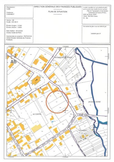 Terrain a batir a vendre Chennegy 10190 Aube 1398 m2  25500 euros