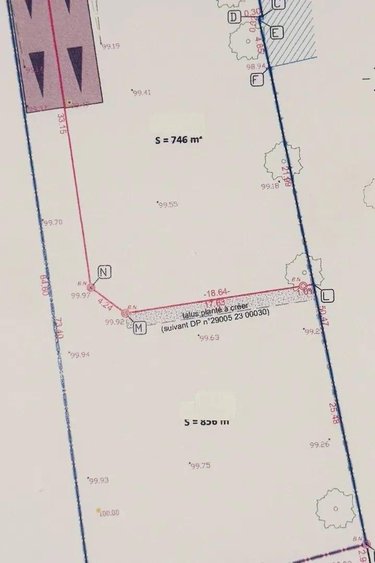 Terrain a batir a vendre Baye 29300 Finistère 856 m2  114400 euros