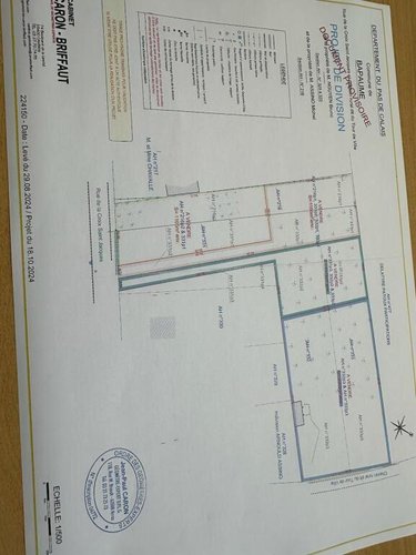 Terrain a batir a vendre Bapaume 62450 Pas-de-Calais 1105 m2  53000 euros
