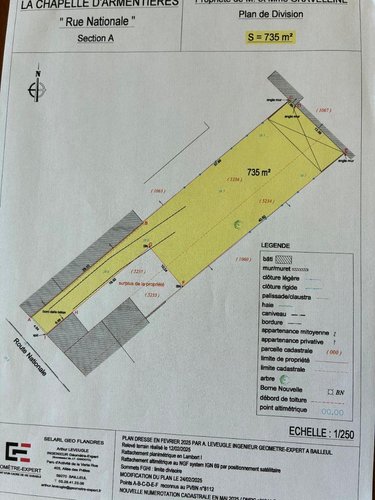Terrain a batir a vendre La Chapelle-d'Armentières 59930 Nord 735 m2  136800 euros