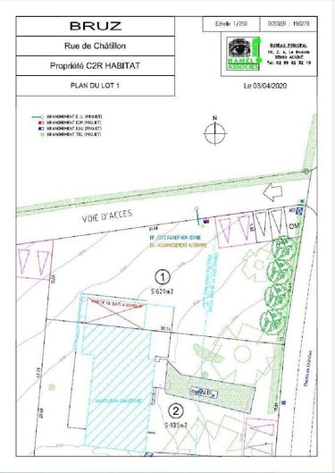 Terrain a batir a vendre Bruz 35170 Ille-et-Vilaine 629 m2  167200 euros