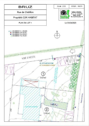 Terrain a batir a vendre Bruz 35170 Ille-et-Vilaine 629 m2  167200 euros