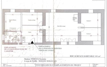 Maison a vendre Jeu-Maloches 36240 Indre 100 m2 5 pièces 75250 euros