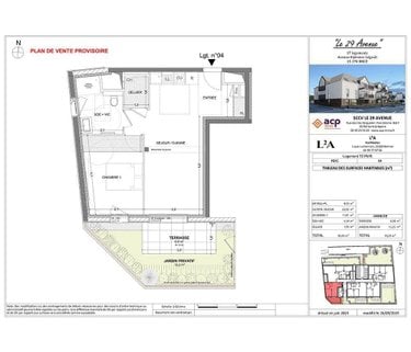 Appartement a vendre Bruz 35170 Ille-et-Vilaine 45 m2 2 pièces 244000 euros