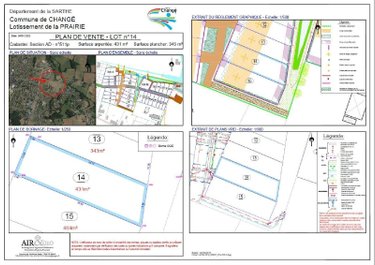 Terrain a batir a vendre Changé 72560 Sarthe 431 m2  77250 euros