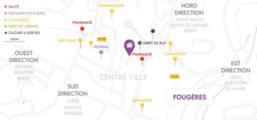 Appartement a vendre Fougères 35300 Ille-et-Vilaine 44 m2 2 pièces 116435 euros