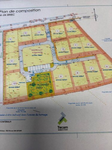 Terrain a batir a vendre Briec 29510 Finistère  54000 euros