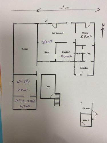 Maison a vendre Villedieu-sur-Indre 36320 Indre 50 m2 3 pièces 70100 euros