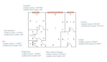 Location appartement Neufchâtel-en-Bray 76270 Seine-Maritime 56 m2  700 euros