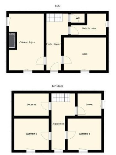 Maison a vendre Ménéac 56490 Morbihan 116 m2 4 pièces 56000 euros