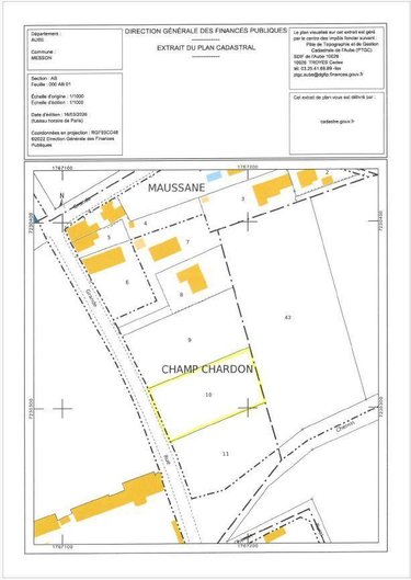 Terrain a batir a vendre Messon 10190 Aube 1768 m2  74000 euros