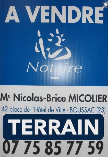 Terrain a batir a vendre Boussac 23600 Creuse 1082 m2  13200 euros