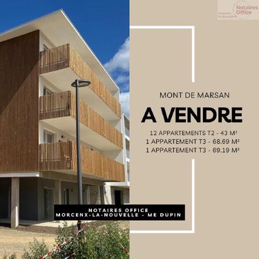Appartement a vendre Mont-de-Marsan 40000 Landes 69 m2 3 pièces 233200 euros
