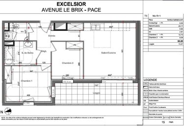 Location appartement Pacé 35740 Ille-et-Vilaine 63 m2 3 pièces 880 euros
