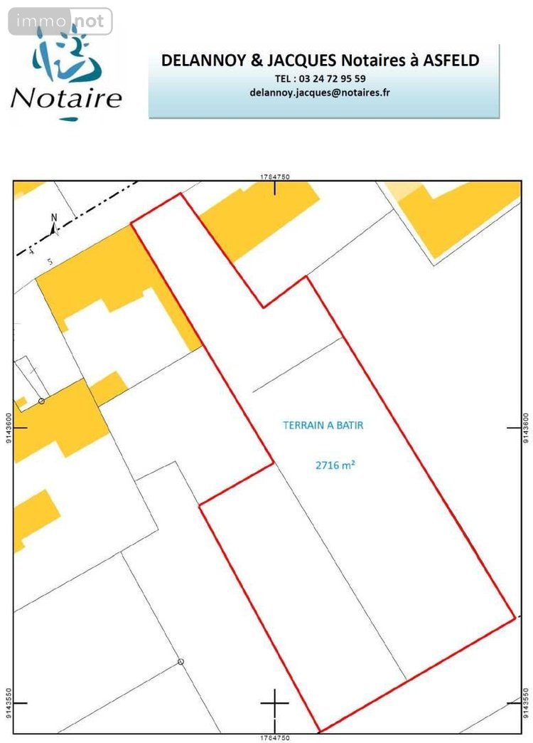 Terrain a batir a vendre Blanzy-la-Salonnaise 08190 Ardennes 2716 m2  118700 euros