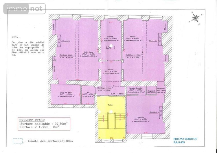 Appartement a vendre Pont-Audemer 27500 Eure 97 m2 4 pièces 199000 euros