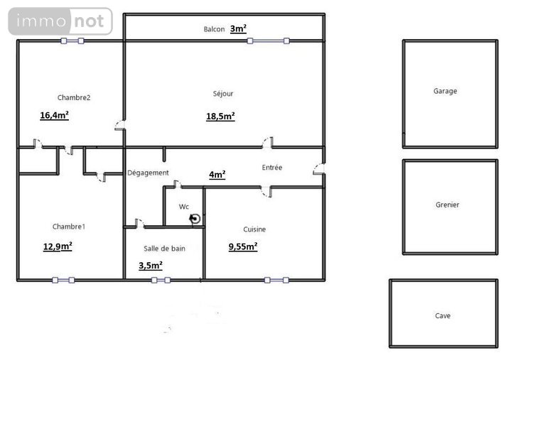 Appartement a vendre Rennes 35000 Ille-et-Vilaine 69 m2 3 pièces 292600 euros