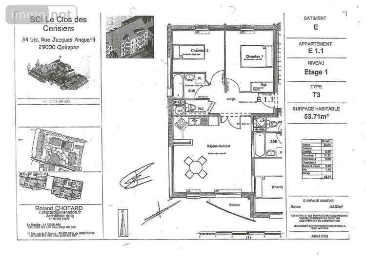Appartement a vendre Bain-de-Bretagne 35470 Ille-et-Vilaine 54 m2 3 pièces 146000 euros