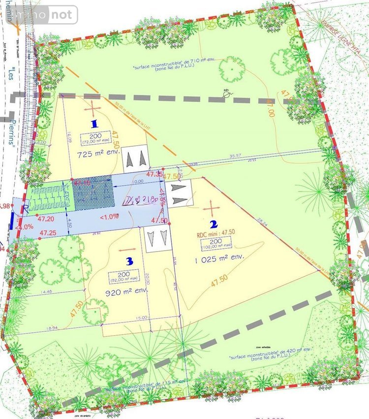 Terrain a batir a vendre Cesson-Sévigné 35510 Ille-et-Vilaine 1445 m2  313500 euros