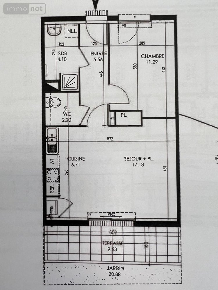 Appartement a vendre Noyal-sur-Vilaine 35530 Ille-et-Vilaine 46 m2 2 pièces 146240 euros