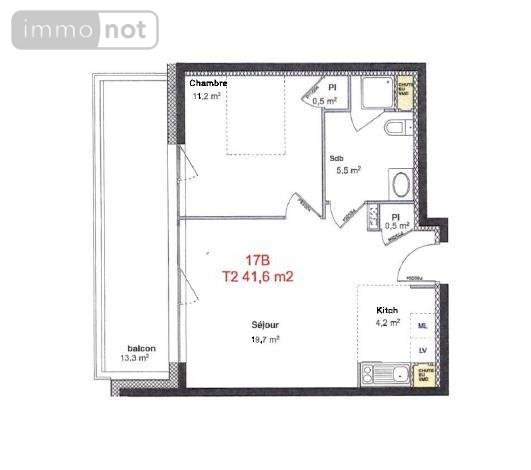 Location appartement Bezannes 51430 Marne 41 m2 2 pièces 593 euros