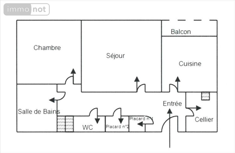 Location appartement Tours 37000 Indre-et-Loire 54 m2 2 pièces 610 euros