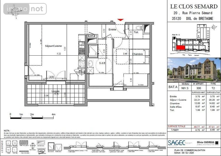 Appartement a vendre Dol-de-Bretagne 35120 Ille-et-Vilaine 42 m2 2 pièces 139000 euros