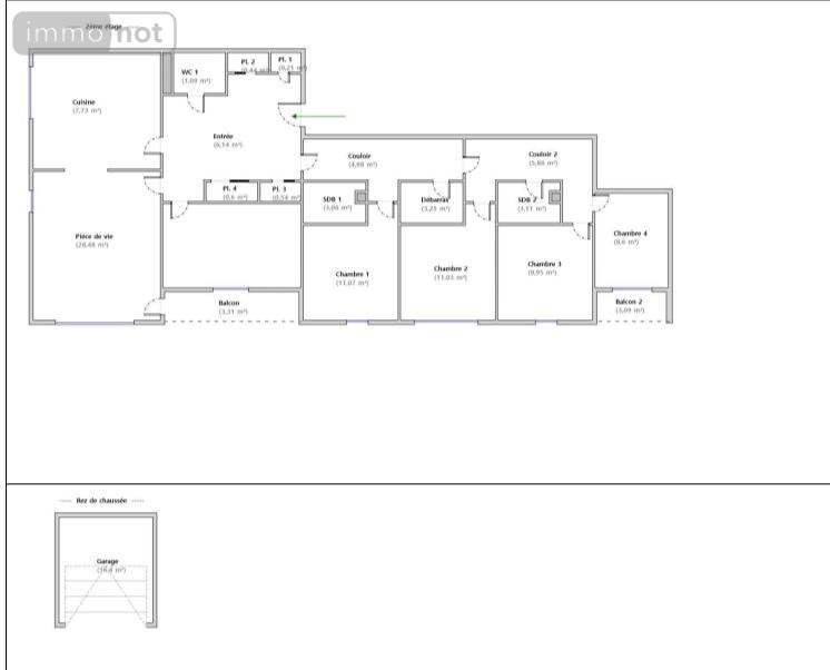 Appartement a vendre Angers 49000 Maine-et-Loire 106 m2 5 pièces 212000 euros