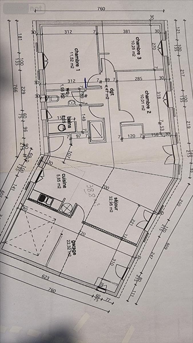 Maison a vendre Jonzac 17500 Charente-Maritime 87 m2 5 pièces 183750 euros