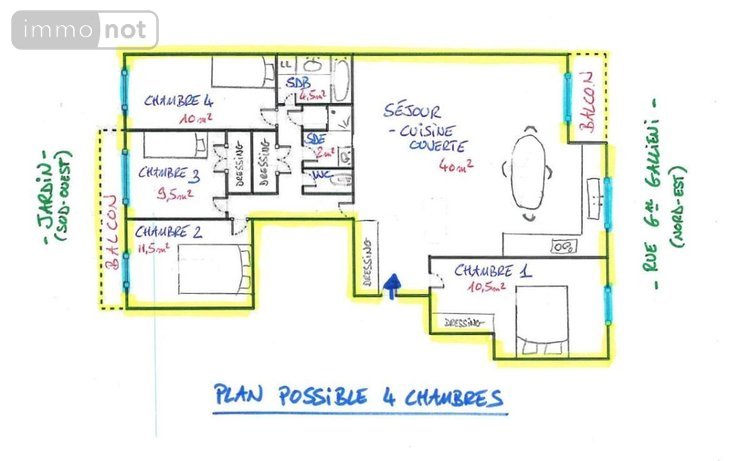 Appartement a vendre Rosny-sous-Bois 93110 Seine-Saint-Denis 105 m2  324000 euros