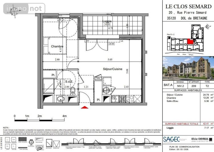 Appartement a vendre Dol-de-Bretagne 35120 Ille-et-Vilaine 42 m2 2 pièces 139000 euros