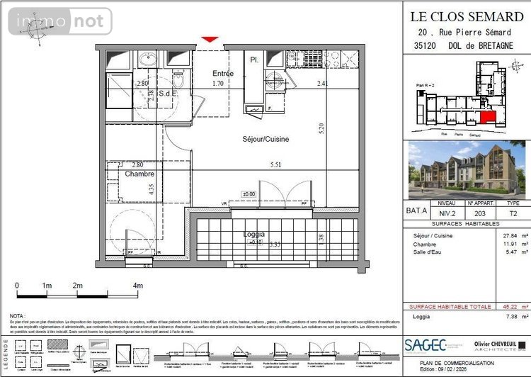 Appartement a vendre Dol-de-Bretagne 35120 Ille-et-Vilaine 42 m2 2 pièces 139000 euros