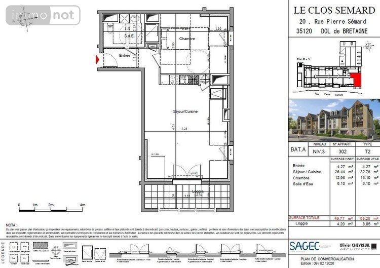 Appartement a vendre Dol-de-Bretagne 35120 Ille-et-Vilaine 42 m2 2 pièces 139000 euros