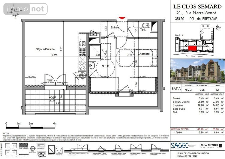 Appartement a vendre Dol-de-Bretagne 35120 Ille-et-Vilaine 42 m2 2 pièces 139000 euros