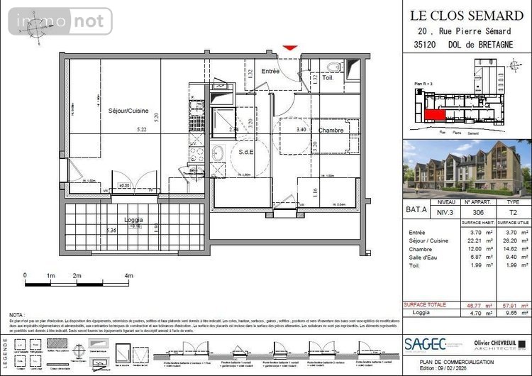 Appartement a vendre Dol-de-Bretagne 35120 Ille-et-Vilaine 42 m2 2 pièces 139000 euros
