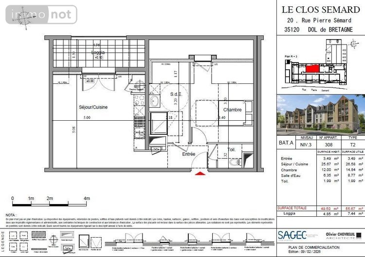 Appartement a vendre Dol-de-Bretagne 35120 Ille-et-Vilaine 42 m2 2 pièces 139000 euros