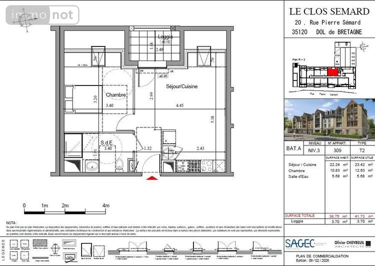 Appartement a vendre Dol-de-Bretagne 35120 Ille-et-Vilaine 42 m2 2 pièces 139000 euros