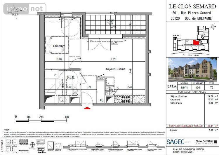 Appartement a vendre Dol-de-Bretagne 35120 Ille-et-Vilaine 42 m2 2 pièces 139000 euros