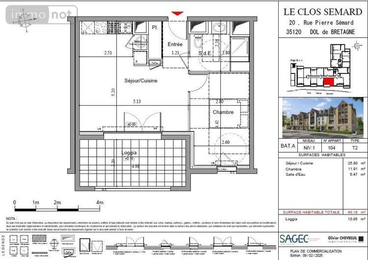 Appartement a vendre Dol-de-Bretagne 35120 Ille-et-Vilaine 42 m2 2 pièces 139000 euros