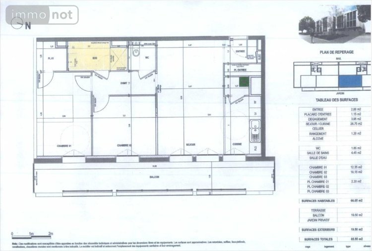 Location appartement Reims 51100 Marne 66 m2 3 pièces 820 euros