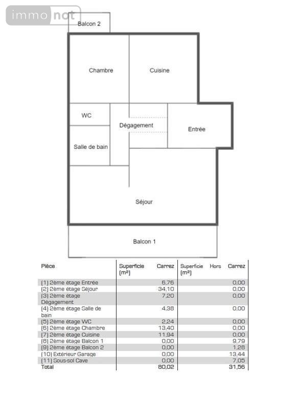 Appartement a vendre Tours 37000 Indre-et-Loire 80 m2 3 pièces 157320 euros