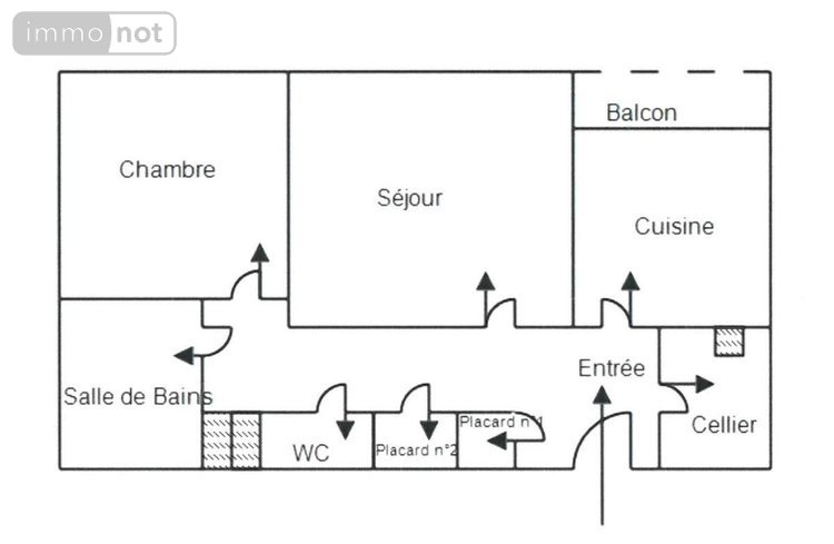 Location appartement Tours 37000 Indre-et-Loire 54 m2 2 pièces 610 euros