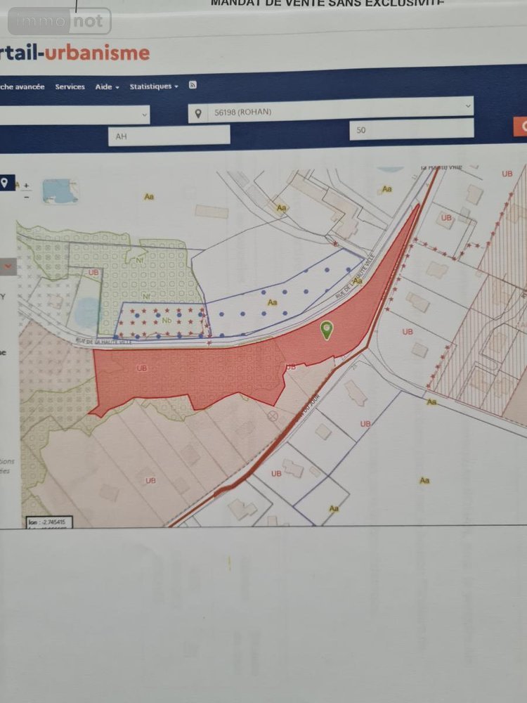 Terrain a batir a vendre Rohan 56580 Morbihan 8566 m2  53000 euros