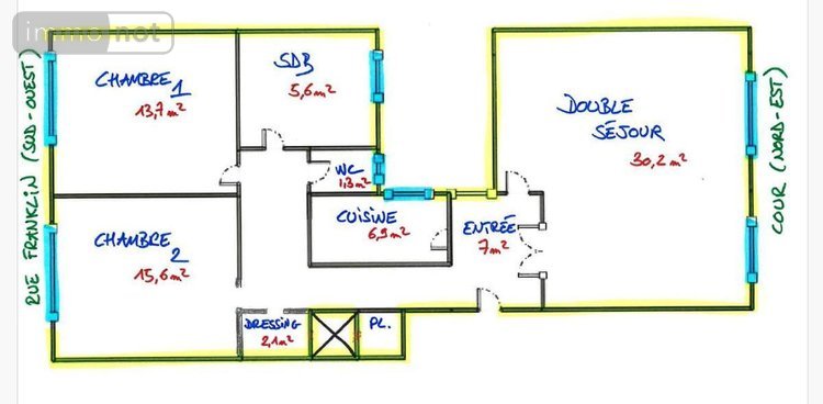 Appartement a vendre Courbevoie 92400 Hauts-de-Seine 90 m2 4 pièces 630000 euros