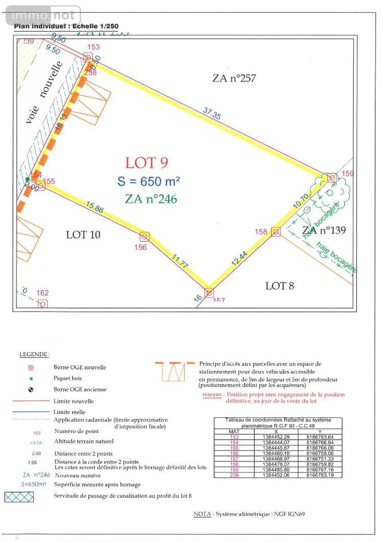 Terrain a batir a vendre Ducey-les-Chéris 50220 Manche 650 m2  46816 euros