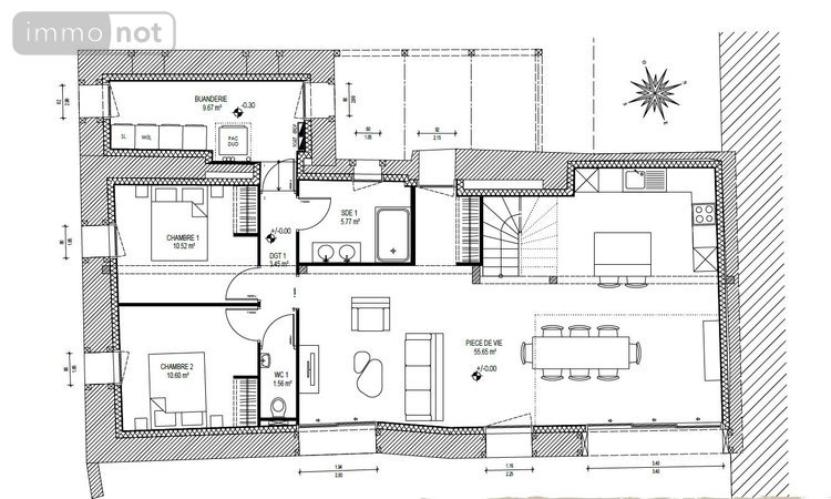 Maison a vendre Cesson-Sévigné 35510 Ille-et-Vilaine 175 m2 2 pièces 179831 euros
