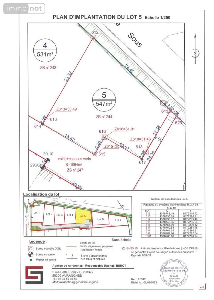 Terrain a batir a vendre Le Val-Saint-Père 50300 Manche 531 m2  67720 euros