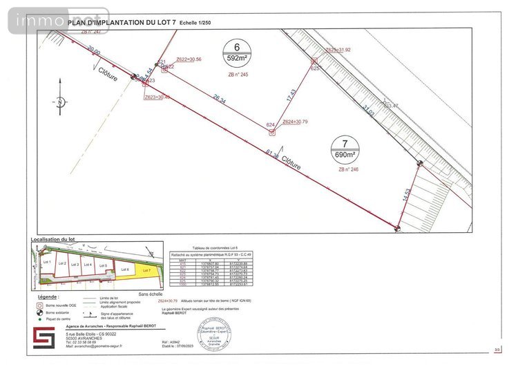 Terrain a batir a vendre Le Val-Saint-Père 50300 Manche 531 m2  67720 euros