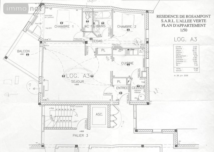 Appartement a vendre Lannion 22300 Côtes-d'Armor 75 m2 3 pièces 262780 euros